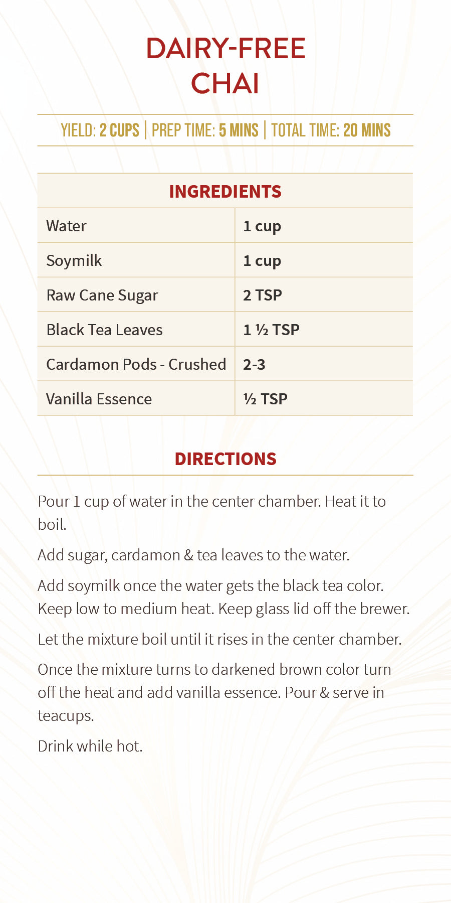 Dairy-free Chai