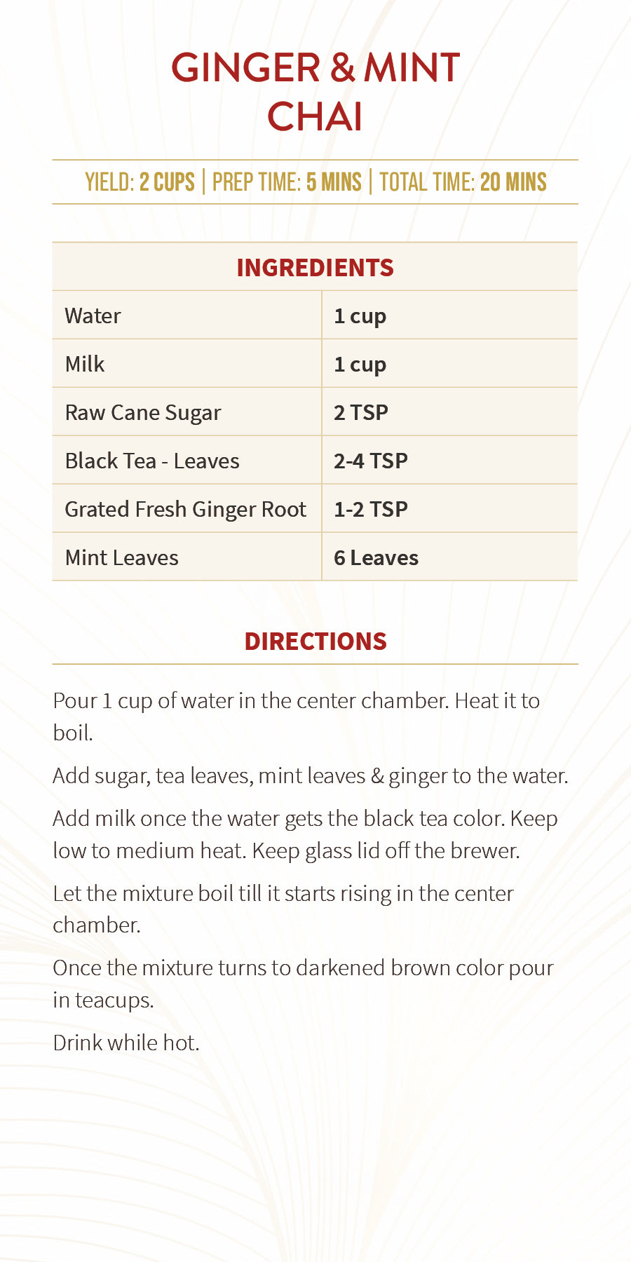 Ginger & Mint Chai