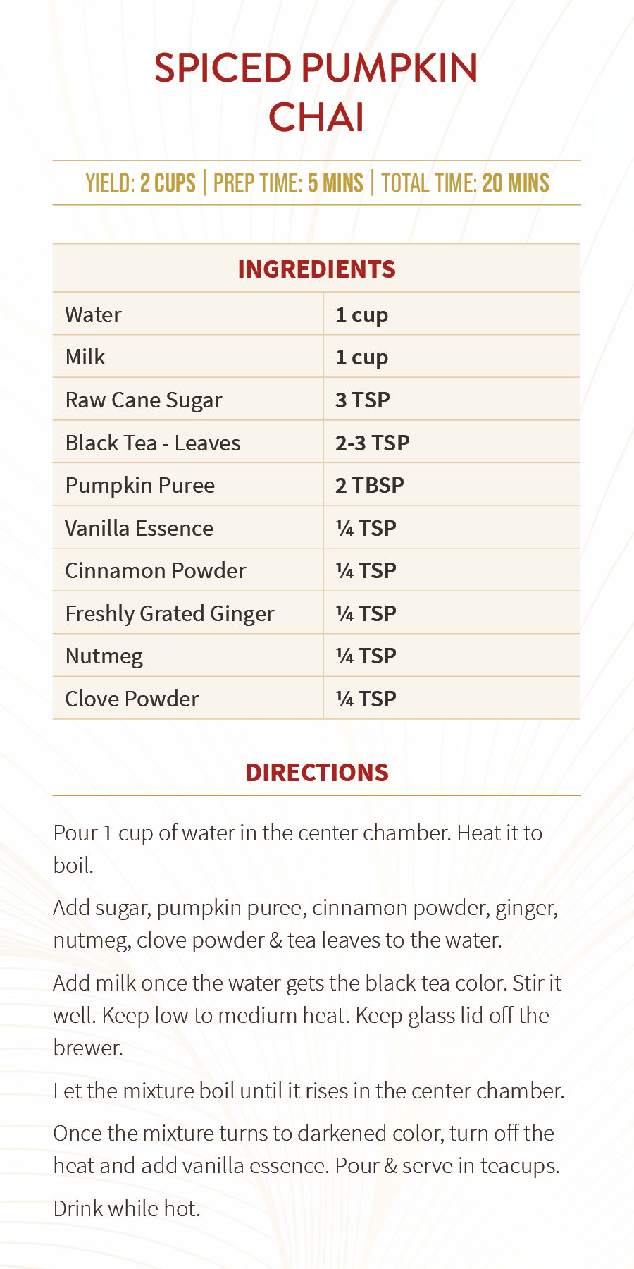 Spiced Pumpkin Chai
